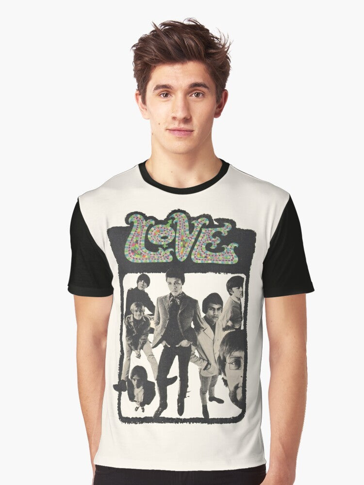 Vintage graphic t-shirt featuring Arthur Lee and his psychedelic rock band Love - Men