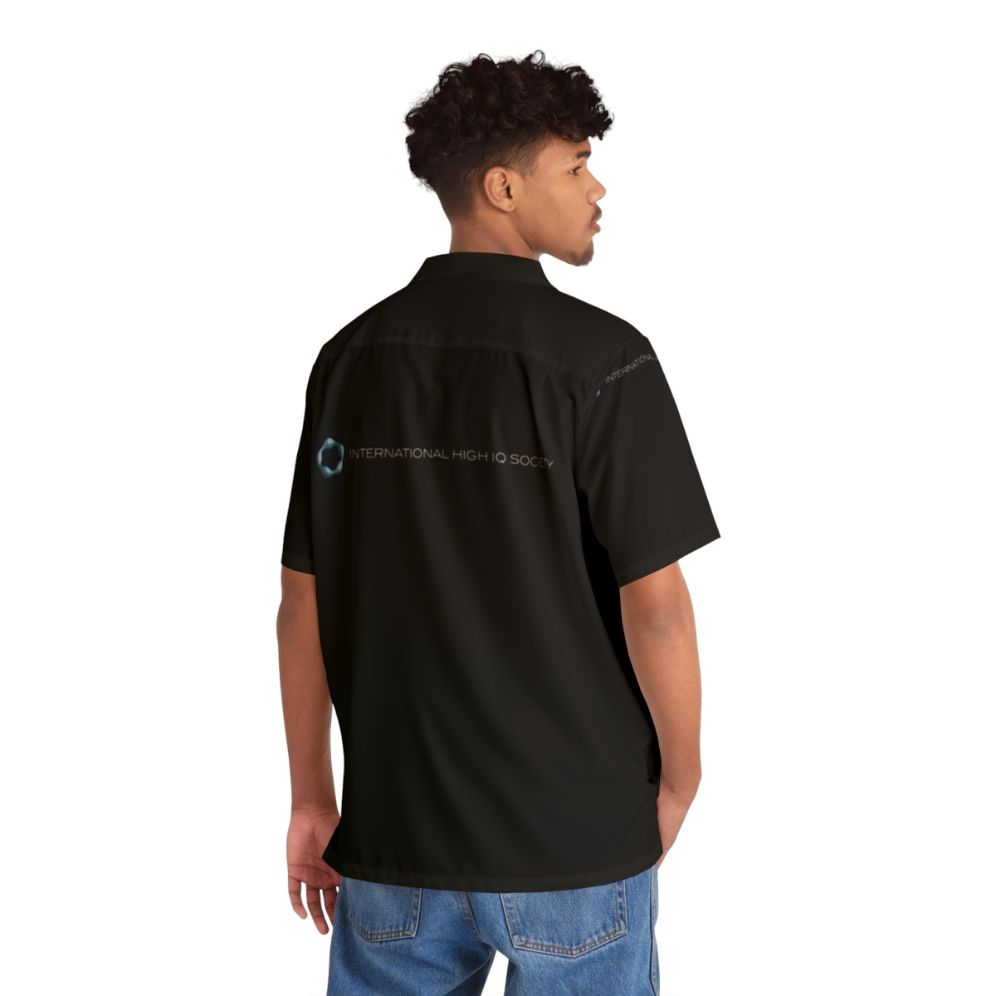 International High IQ Society Logo Black Hawaiian Shirt - People Back