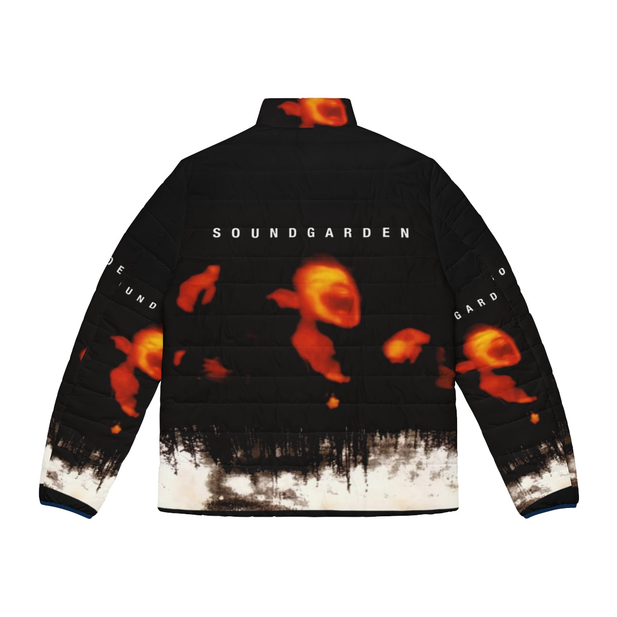 Soundgarden Superunknown grunge-inspired puffer jacket featuring the iconic band's logo - Back