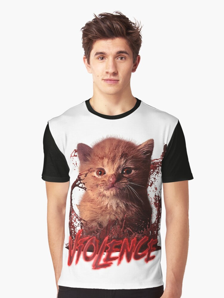 Adorable orange kitten graphic on a t-shirt - Men