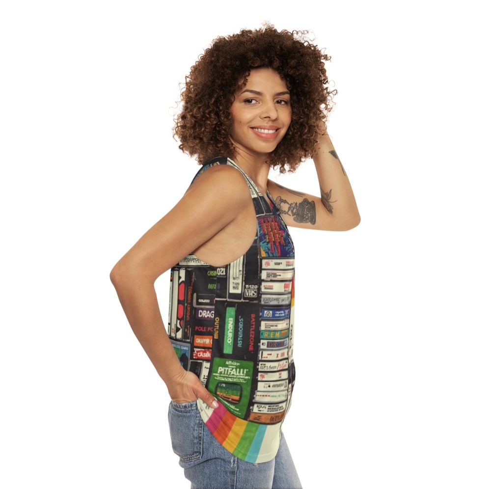 Retro 80s VHS Cassette Unisex Tank Top - women side