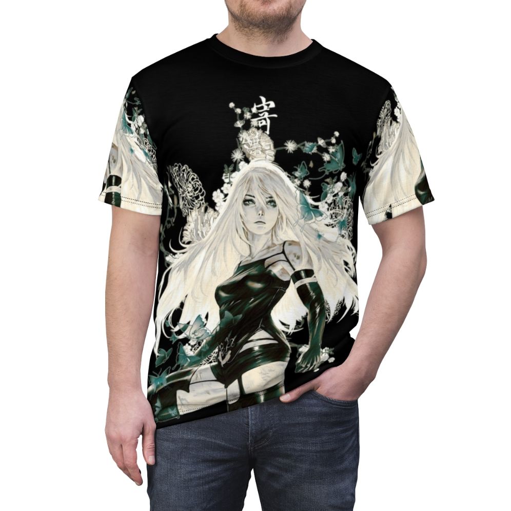 Magical butterflies and floral patterns adorn this high-quality AOP t-shirt - men front