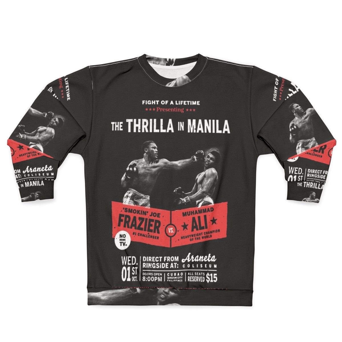 "Thrilla in Manila" Muhammad Ali vs Joe Frazier Boxing Heavyweight Sweatshirt