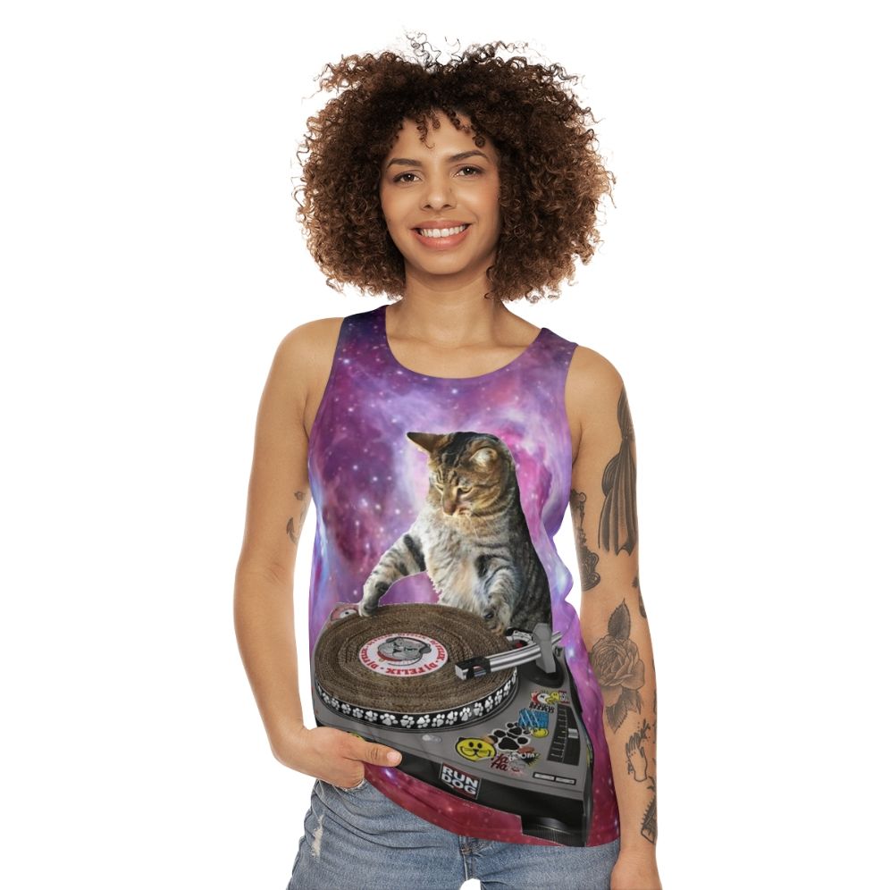 Dj Space Cat Unisex Tank Top - women