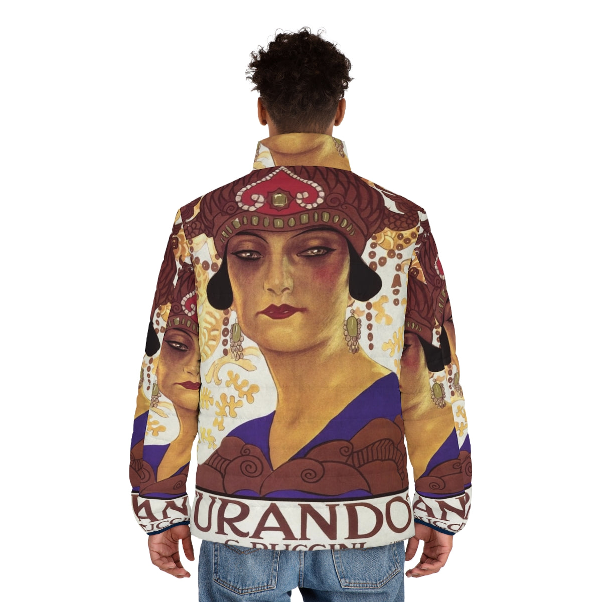 Vintage Turandot opera-inspired puffer jacket - men back