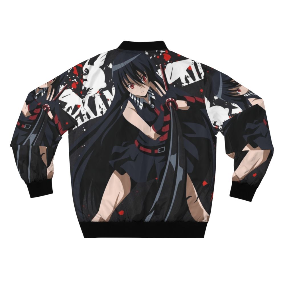 Akame Ga Kill anime bomber jacket featuring characters like Tatsumi, Esdeath, Mine, Leone, and more. - Back