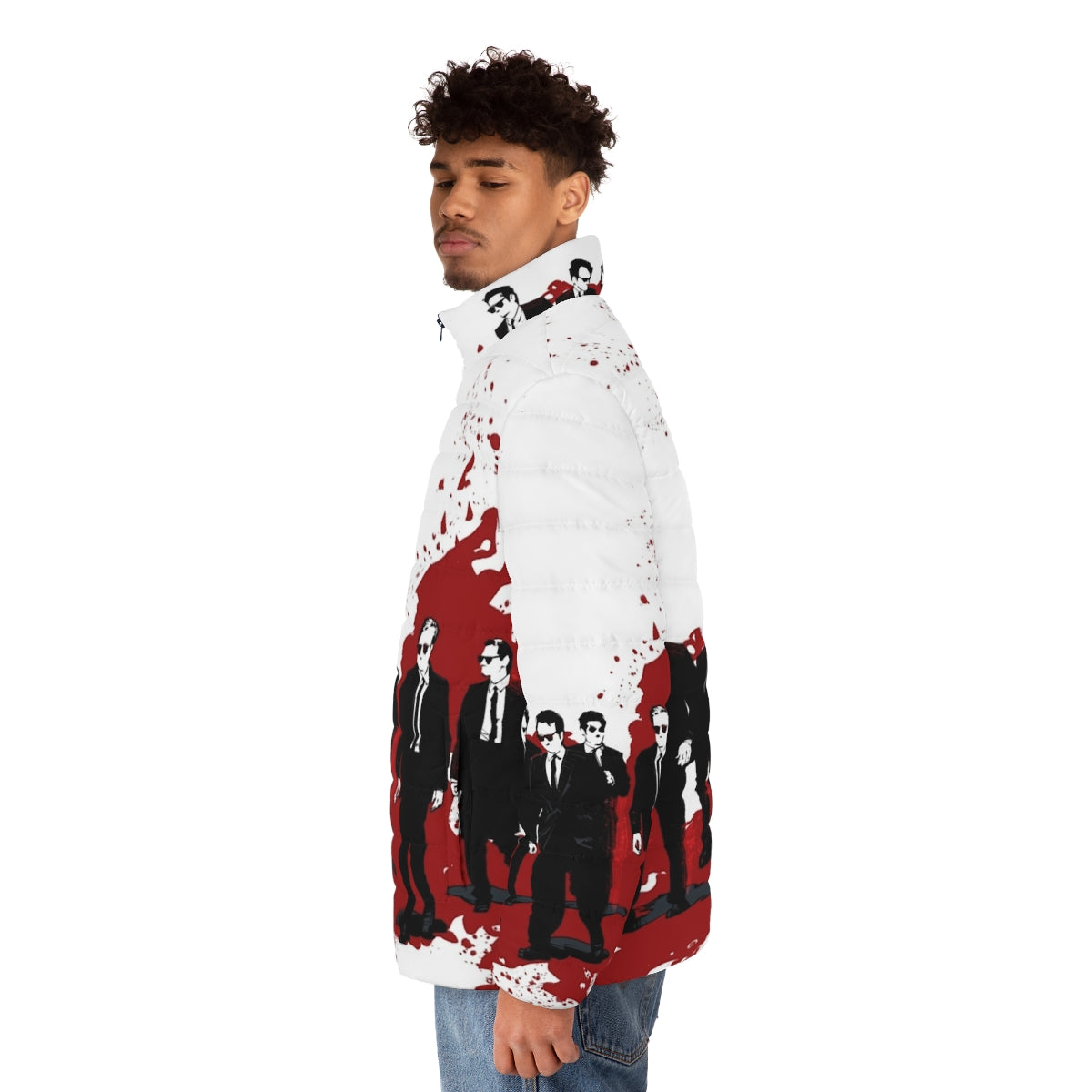 Reservoir Dogs Puffer Jacket featuring the iconic Tarantino movie design - men side left