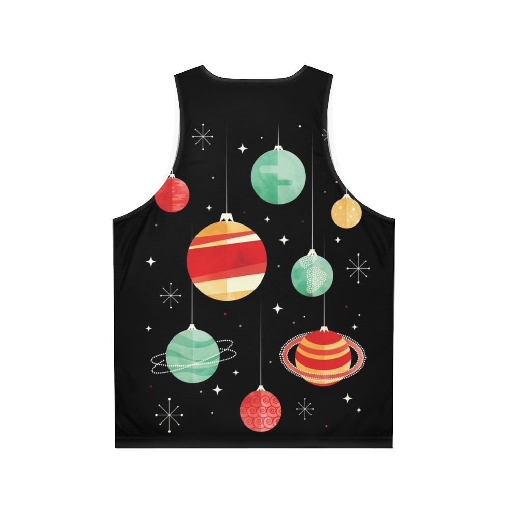 Unisex tank top with cosmic and holiday-inspired design - Back