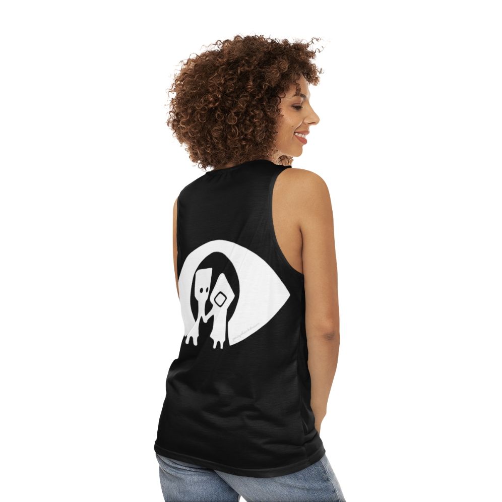 Mono and Six unisex black gaming tank top - women back