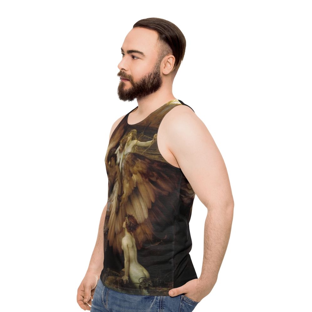 Unisex tank top featuring the Icarus myth painting by Herbert James Draper - men side