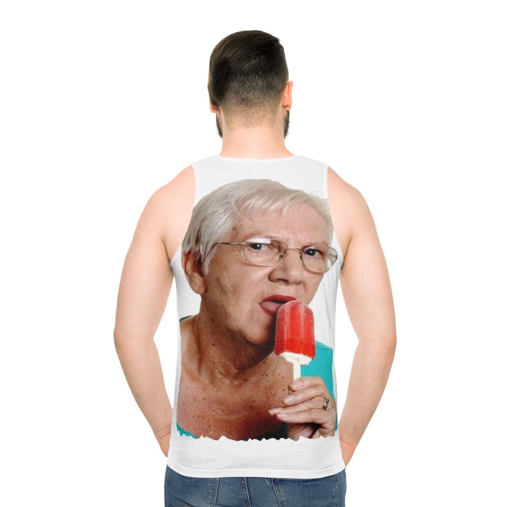 Funny granny ice cream unisex tank top - men back