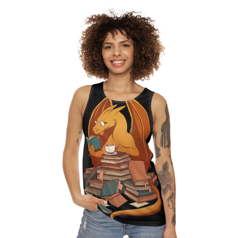 Librarian's Fantasy Dragon Horde Unisex Tank Top - women