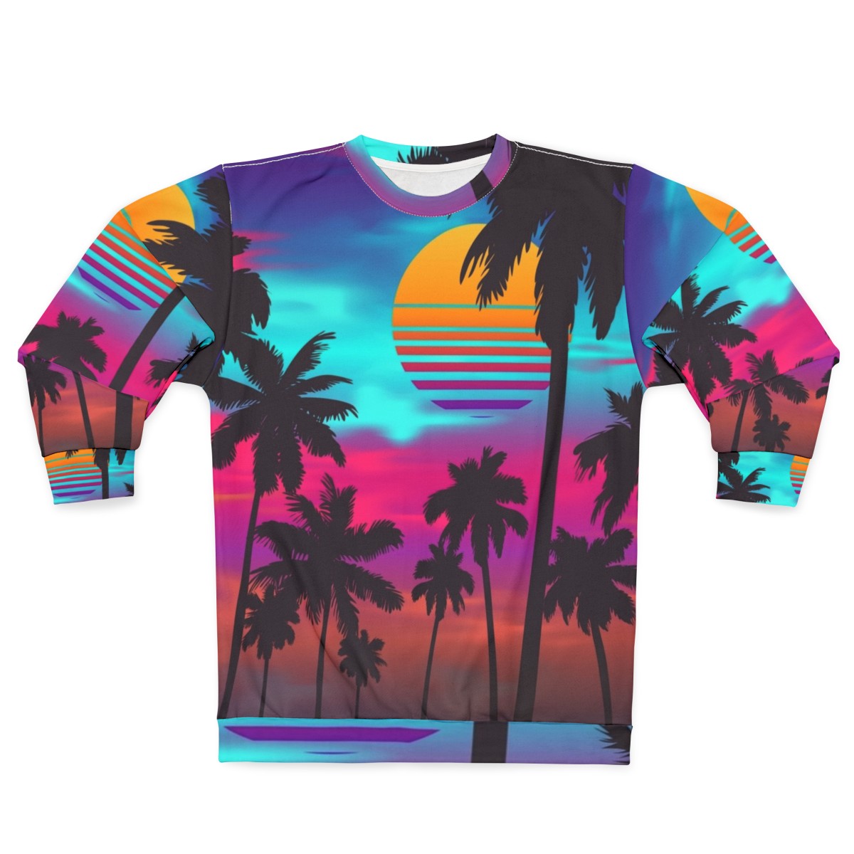 Crimson Sunset Synthwave Sweatshirt