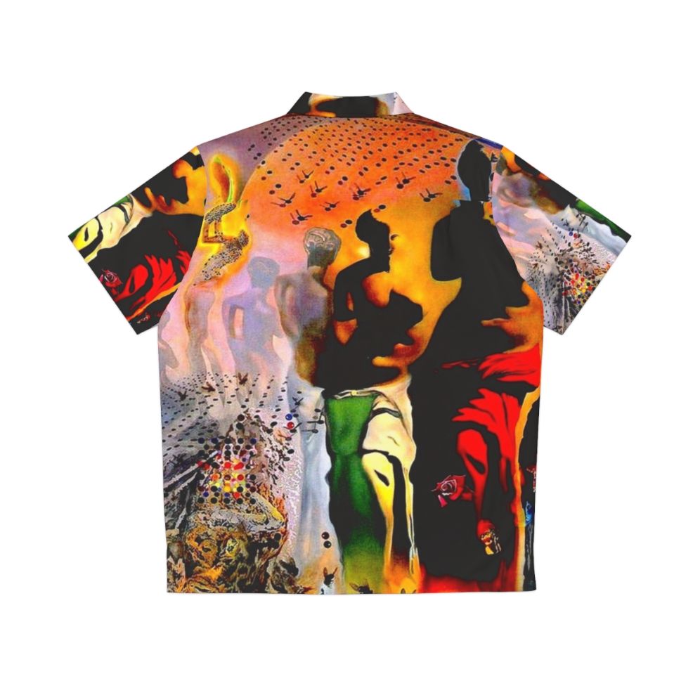 Vintage abstract surreal Hawaiian shirt with Venus de Milo and Salvador Dali inspired graphics - Back