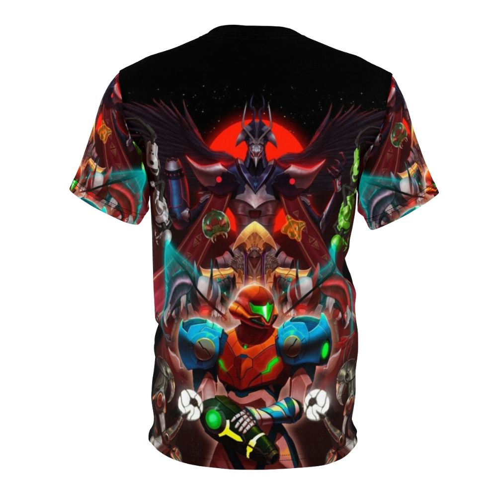 Metroid Dread-inspired artwork printed on a high-quality t-shirt for video game fans - Back