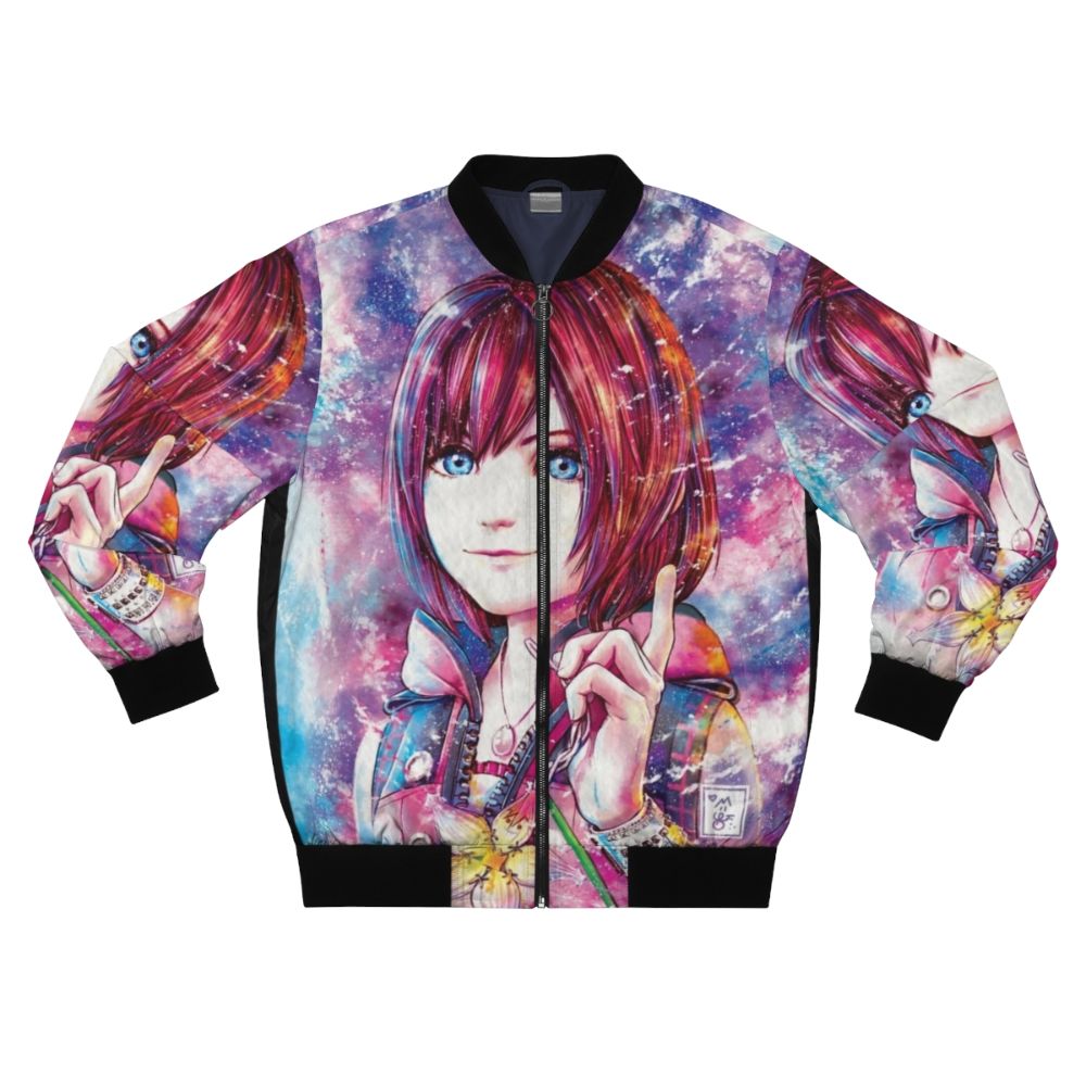 Kairi watercolor bomber jacket, featuring a Kingdom Hearts inspired design