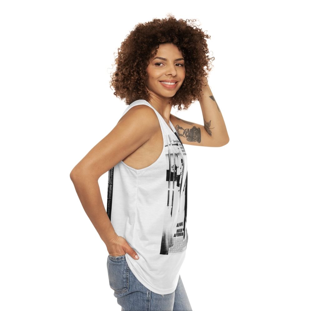 Unisex vintage-style tank top with Al Pacino and "Dog Day Afternoon" graphic - women side