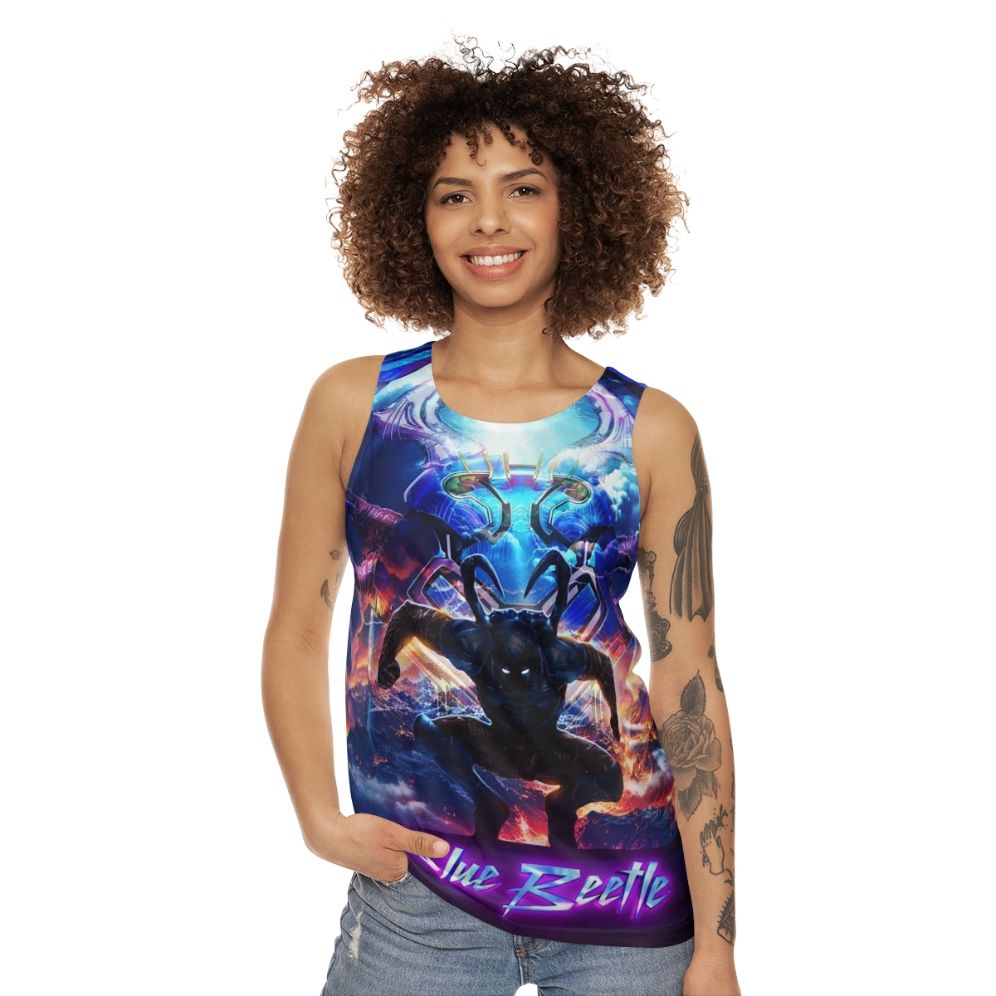 Blue Beetle Superhero Comic Book Unisex Tank Top - women