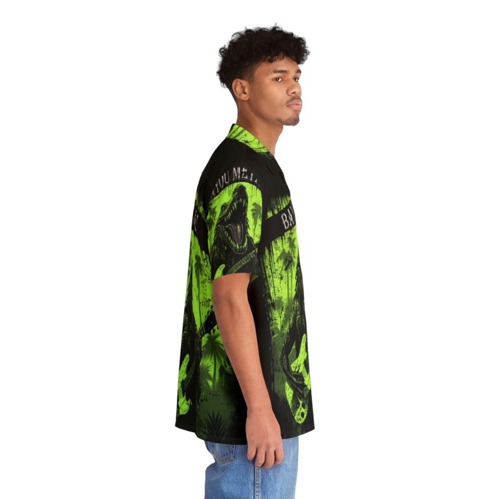 Bayou Metal Alligator Hawaiian Shirt with alligator print and metal design - People Pight