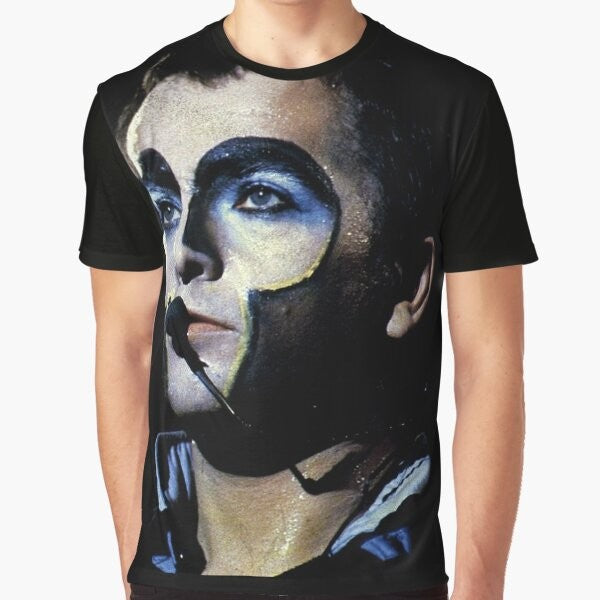 Peter Gabriel, a renowned singer, songwriter, and record producer, featured on a graphic t-shirt