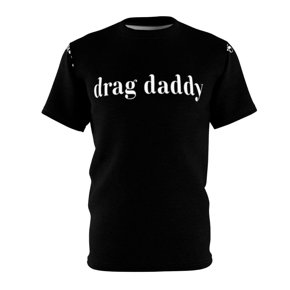 Drag Daddy inspired all-over print t-shirt with typography and drag race references