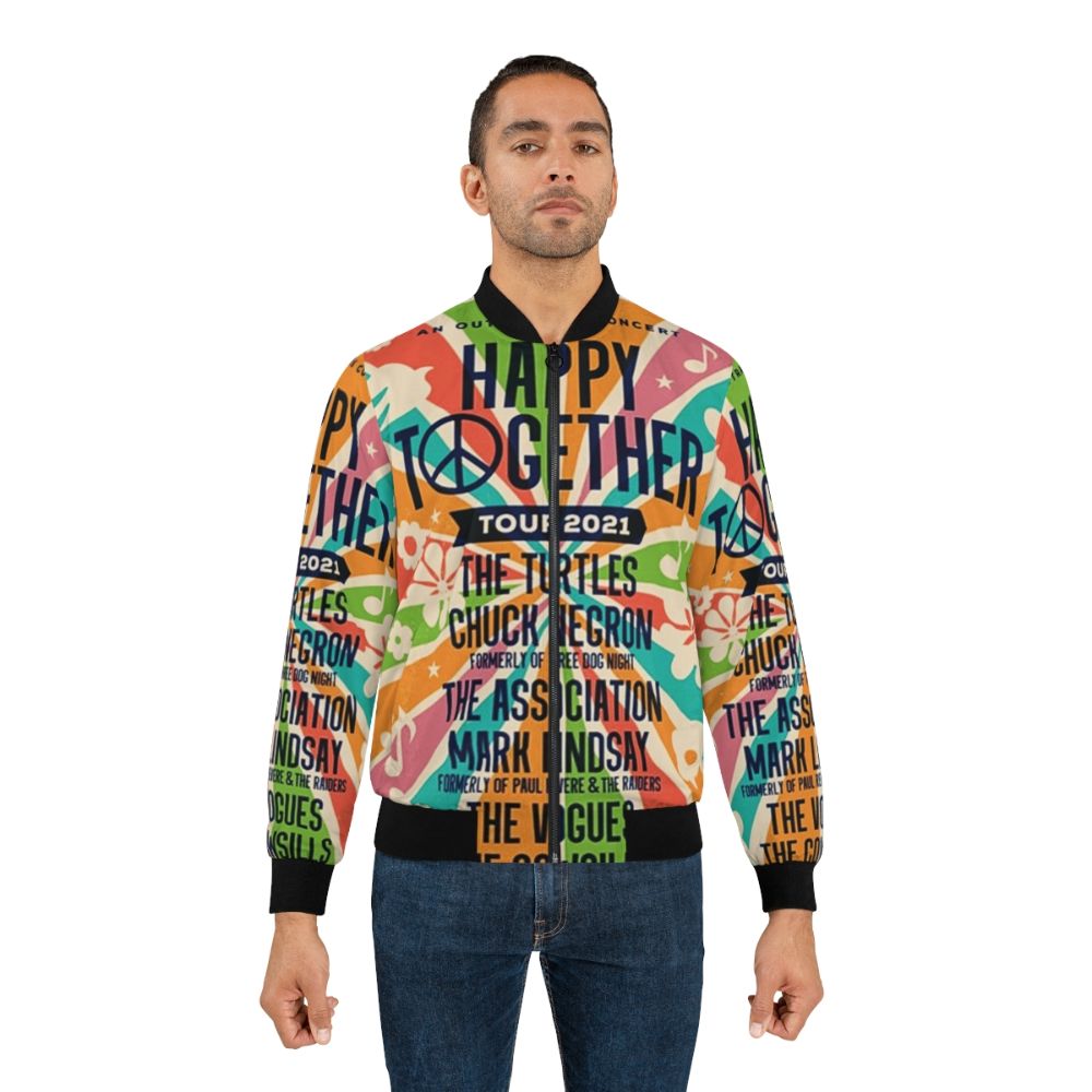 The Happy Together Tour 2021 Bomber Jacket with tour graphic - Lifestyle