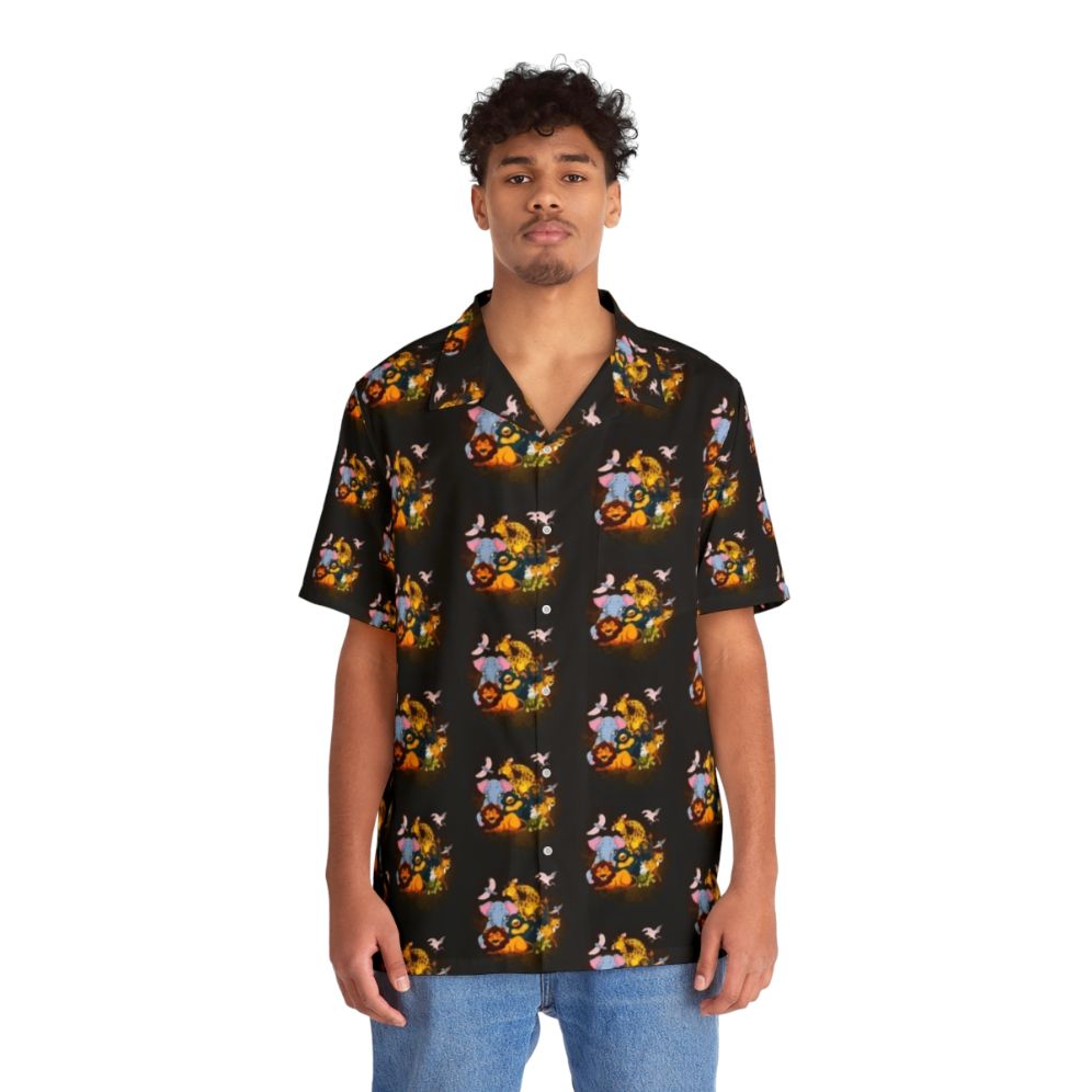 Legendary Animals Hawaiian Shirt with Mystic Dragon and Lightning Bolt Design - People Front