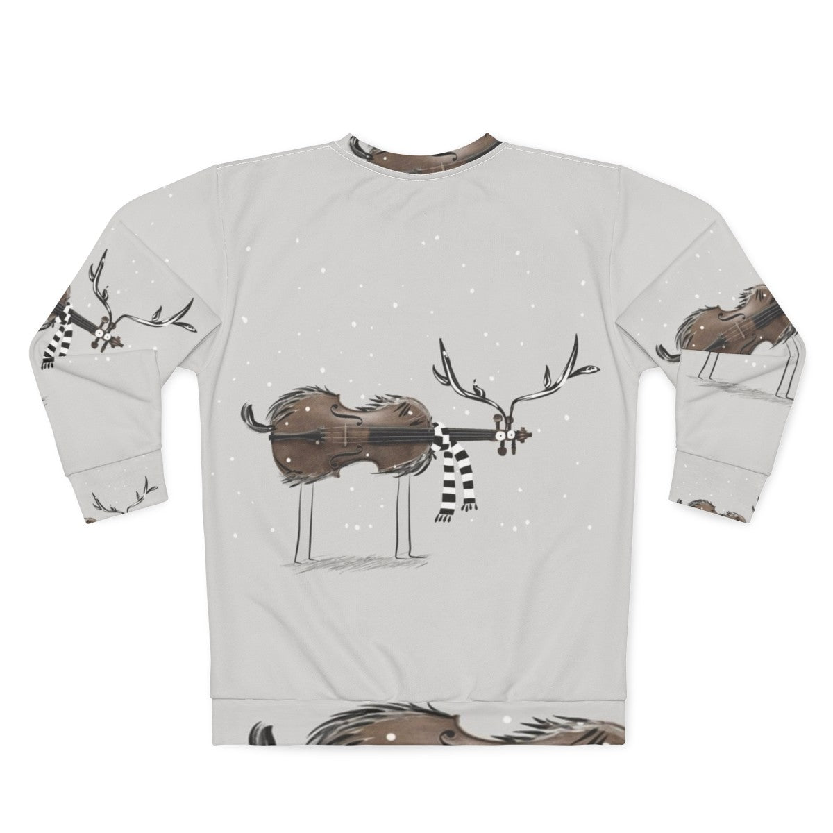 Christmas Violin Reindeer Sweatshirt for Musicians - Back