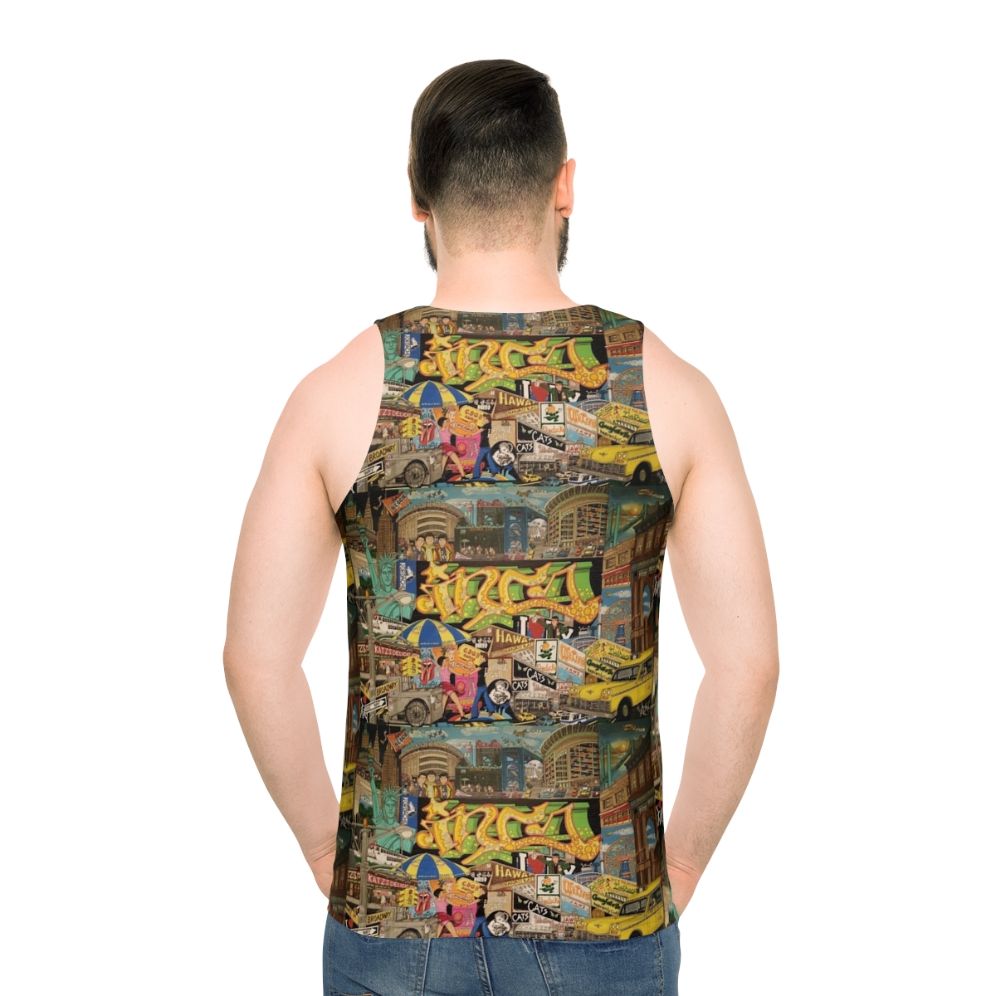 Unisex "I Love NY" Graphic Tank Top - men back