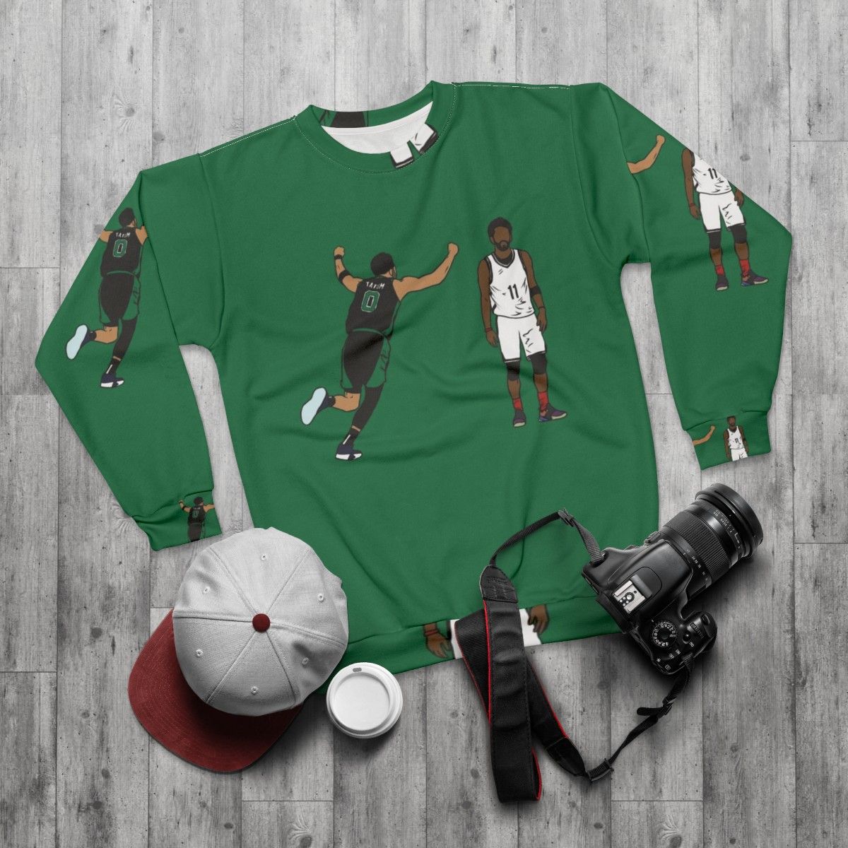 Jayson Tatum Game Winner Celebration Celtics Sweatshirt - flat lay