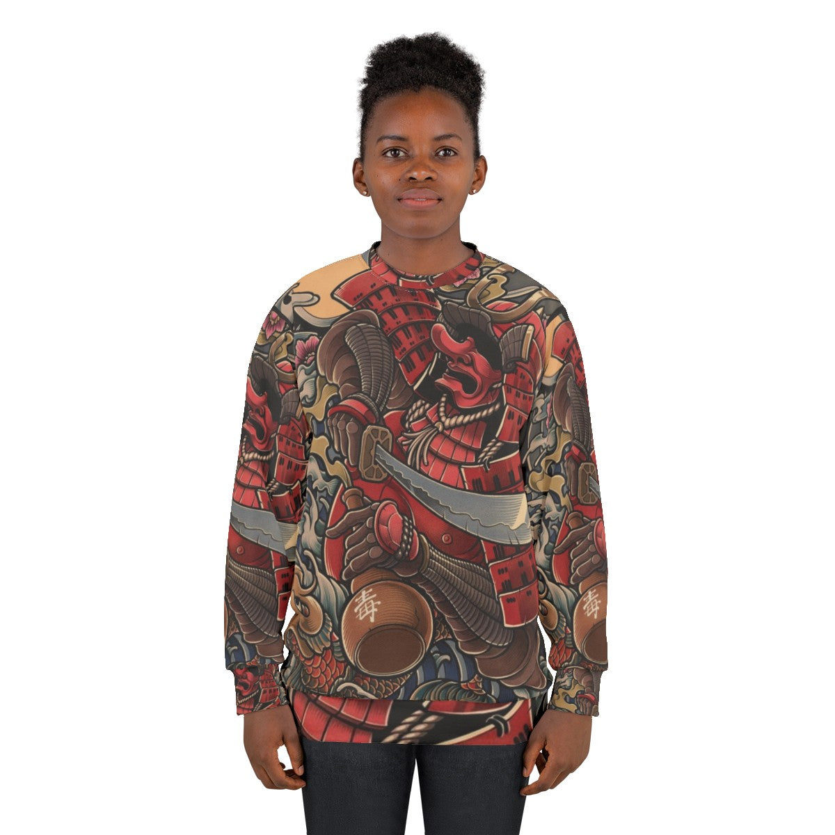 Drunken Samurai Japanese Tattoo Art Sweatshirt - women