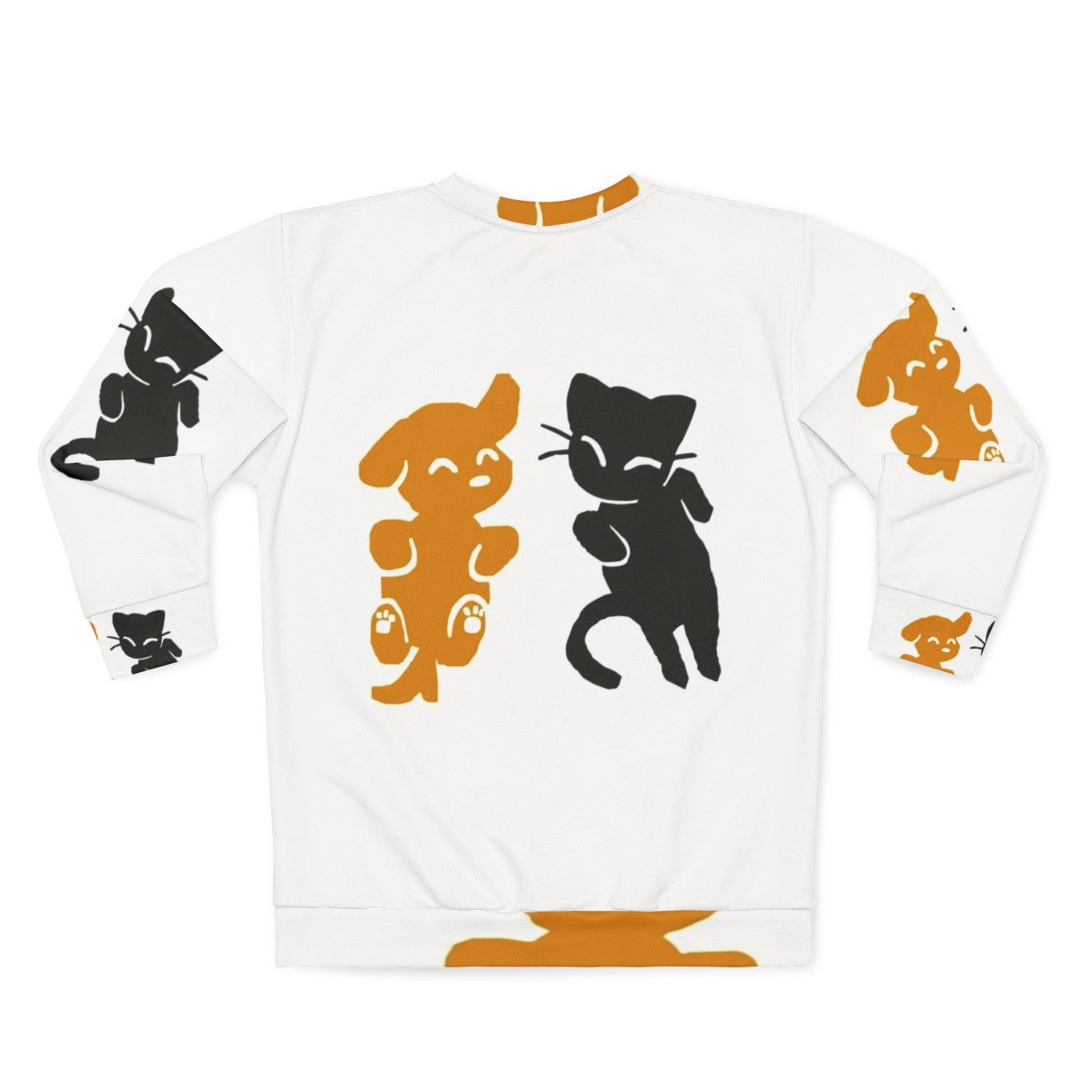 Cat and dog sweatshirt with cute animal print design - Back