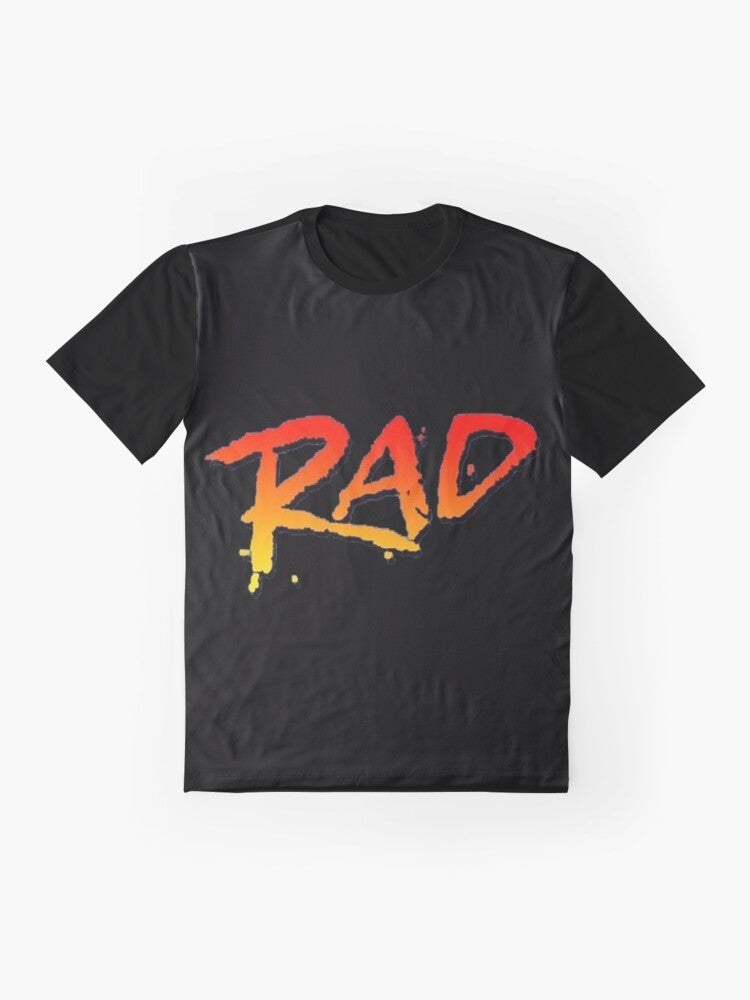 Retro graphic t-shirt design featuring "RAD BMX Movies of the 80s" - Flat lay