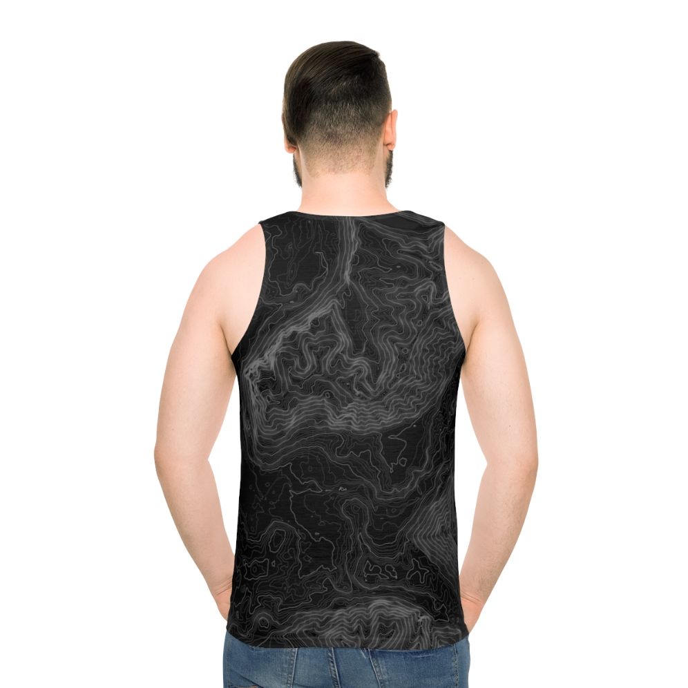 Topographic map unisex tank top - men back