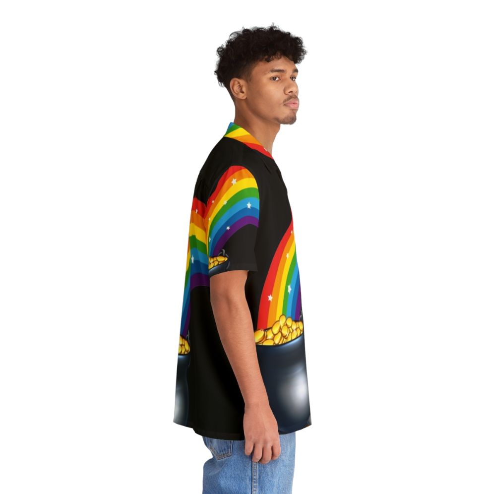 Lucky Hawaiian shirt with pot of gold and rainbow design - People Pight