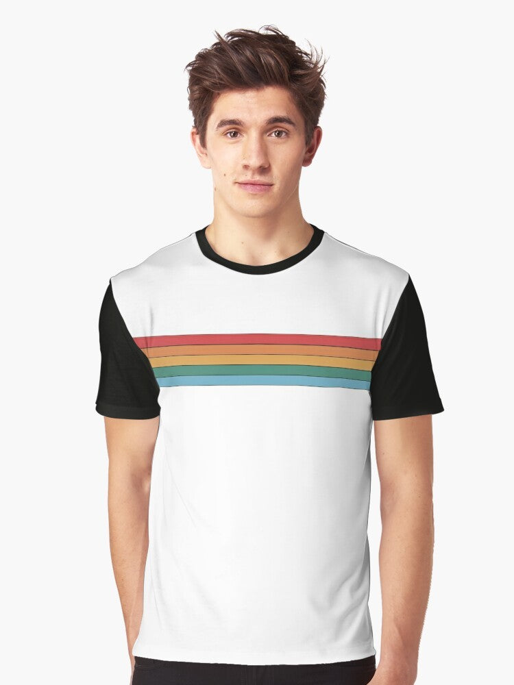 Retro rainbow stripes graphic t-shirt - Men