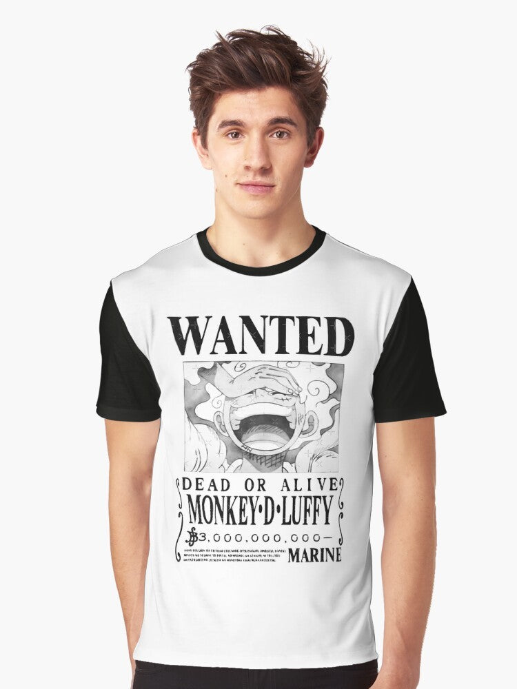 Gear 5 Luffy Wanted Bounty Graphic T-Shirt for One Piece Fans - Men