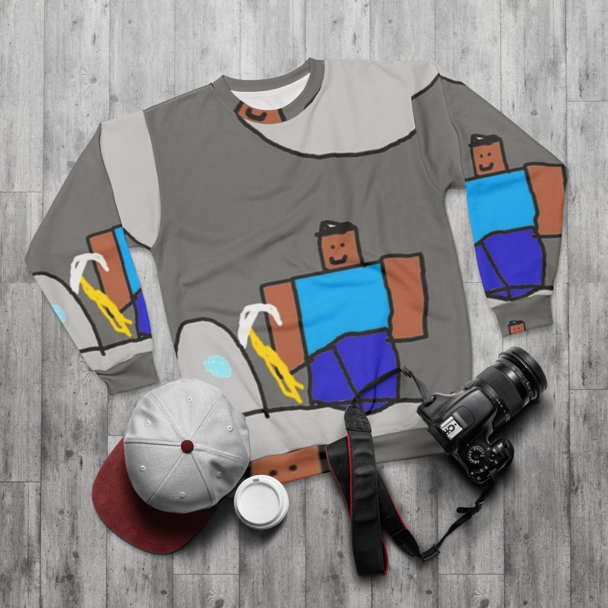 Minecraft diamonds sweatshirt featuring Mcap and Pyrocynical references - flat lay