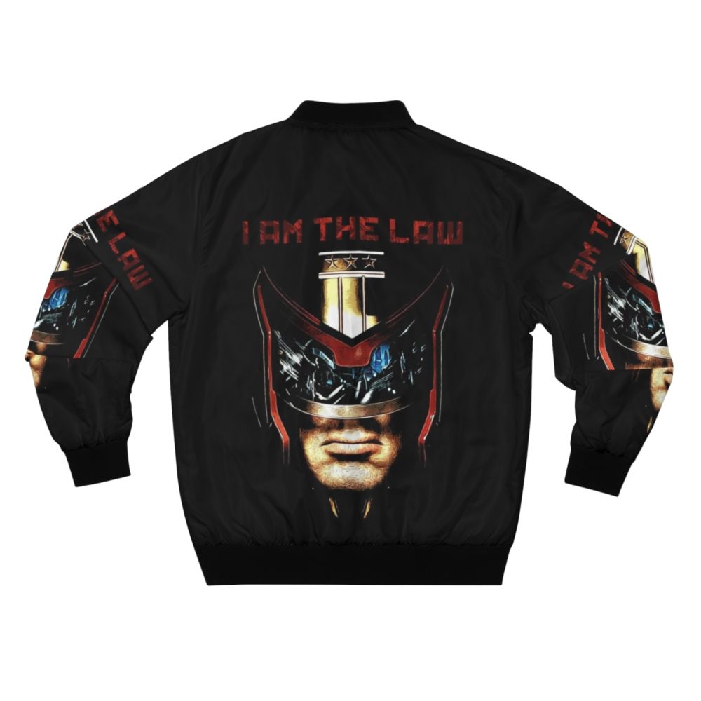 "I Am the Law" sci-fi bomber jacket featuring a judge uniform design - Back