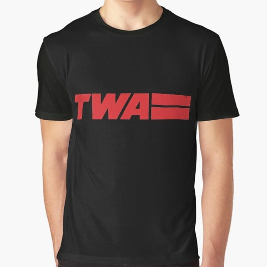 Vintage TWA airline logo graphic t-shirt