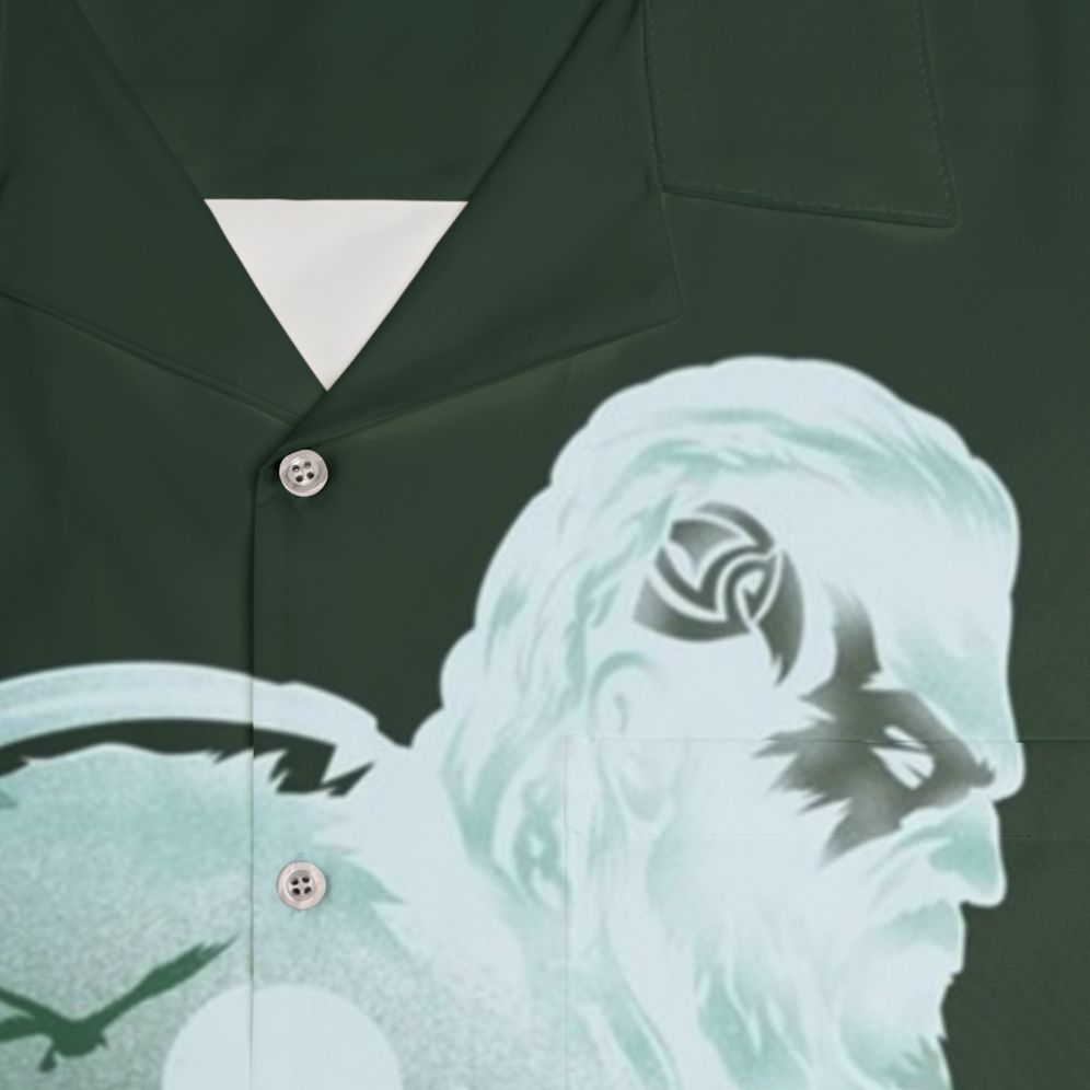 Valhalla Adventure V2 Hawaiian Shirt with Assassin's Creed and Norse Mythology Design - Detail