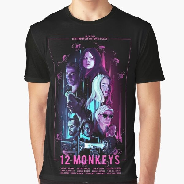 12 Monkeys graphic t-shirt featuring key characters from the sci-fi TV show