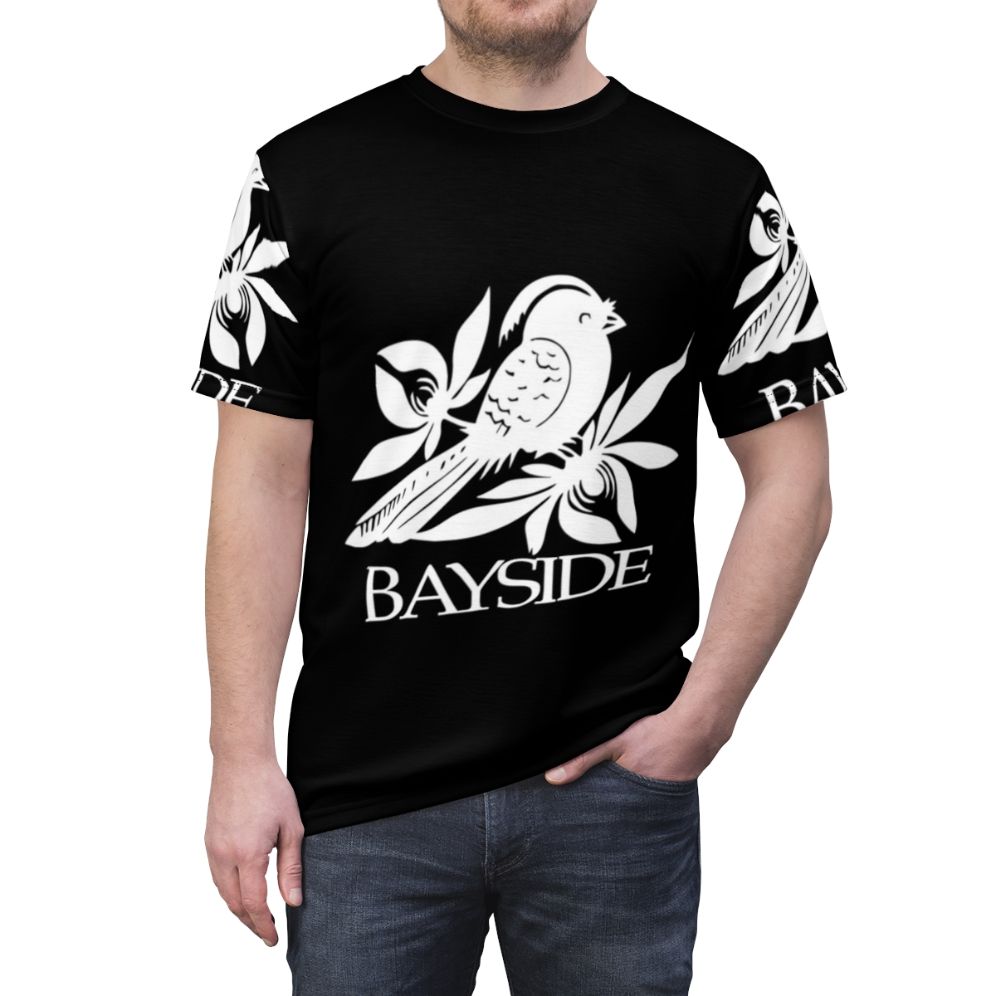 Bayside band-inspired t-shirt design featuring popular song titles - men front