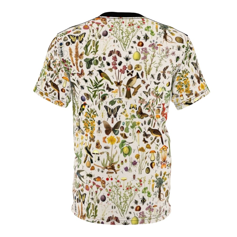 T-shirt featuring a detailed, seamless design of American plants, animals, and natural elements. - Back