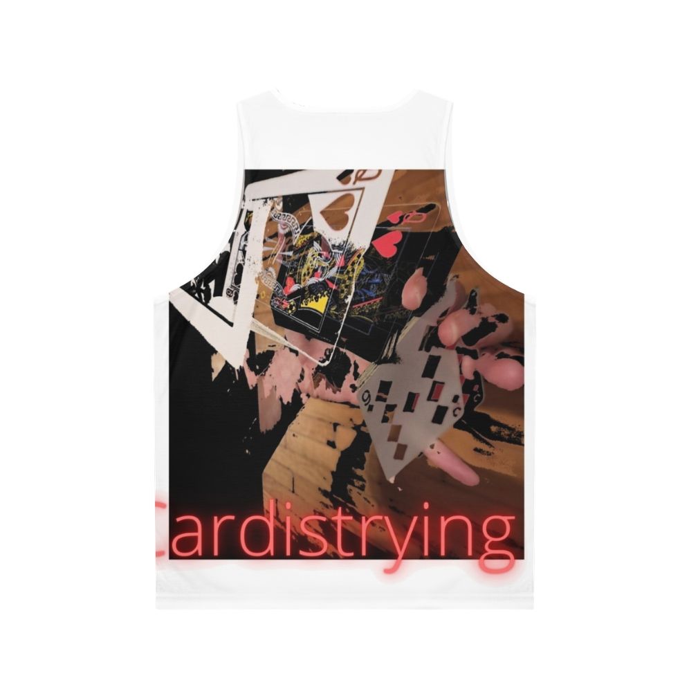 Unisex tank top featuring cardistry design - Back