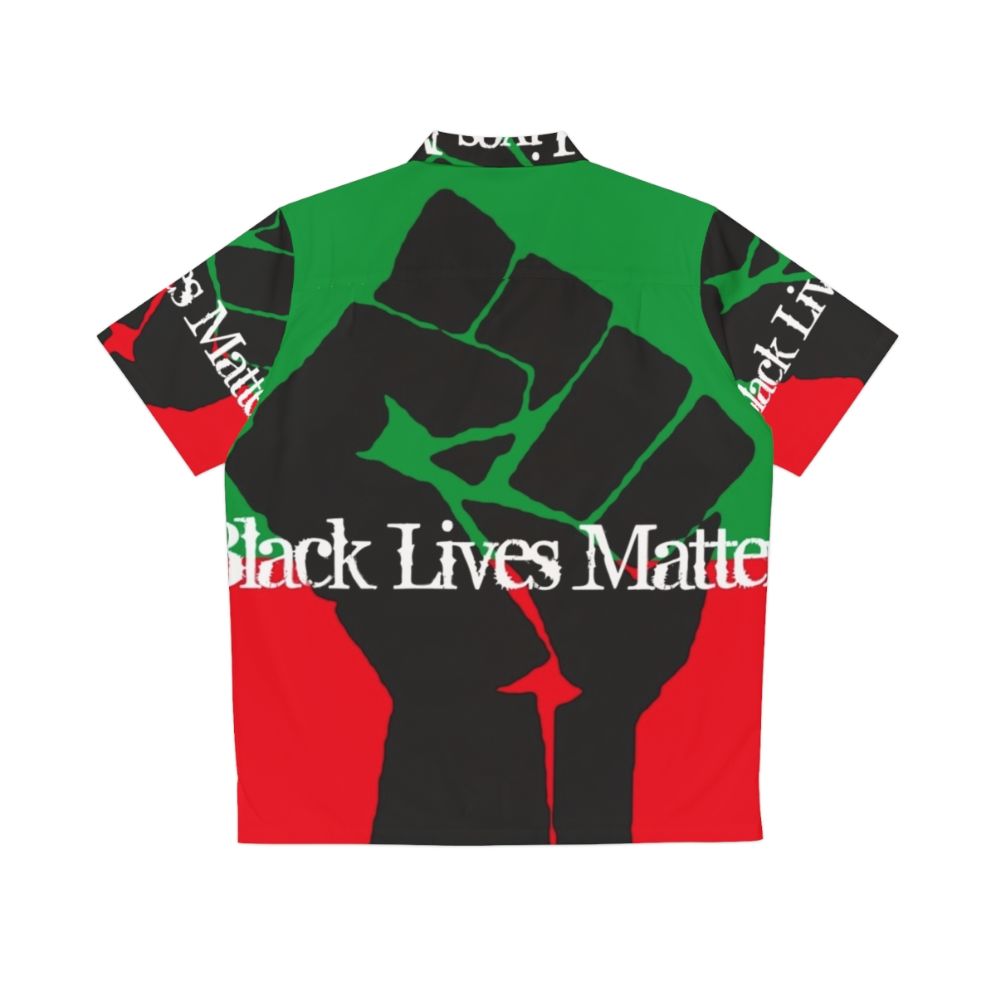 Black Lives Matter Pan African Hawaiian Protest Shirt - Back