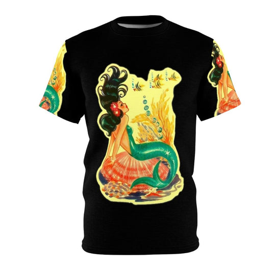 Mermaid-themed AOP t-shirt with a whimsical and enchanting design