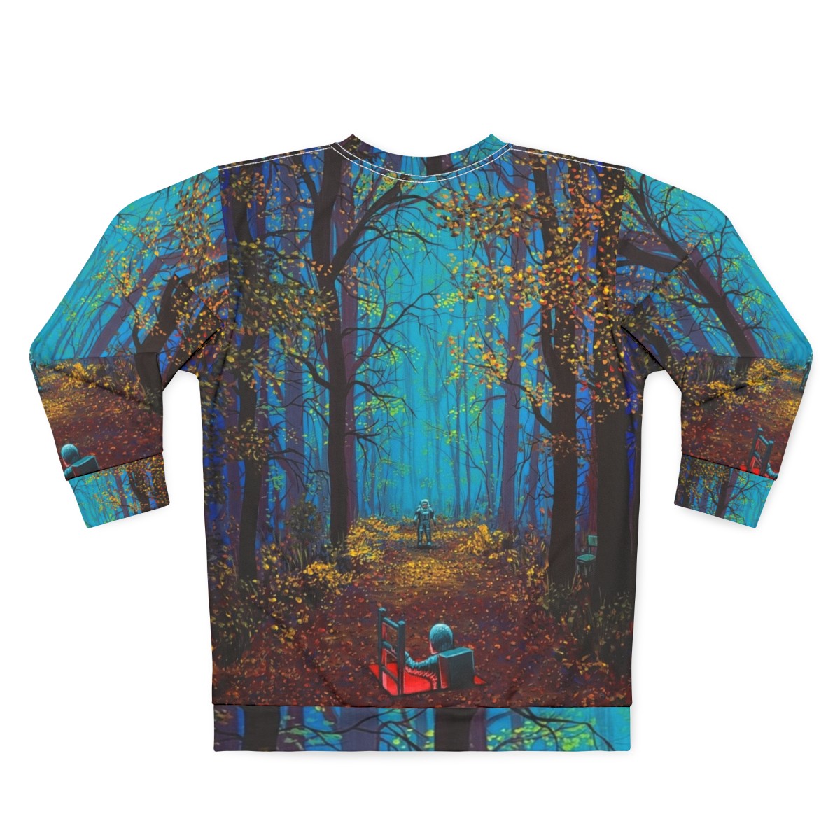 "There You Are" space-themed sweatshirt with astronaut and surreal nature imagery - Back