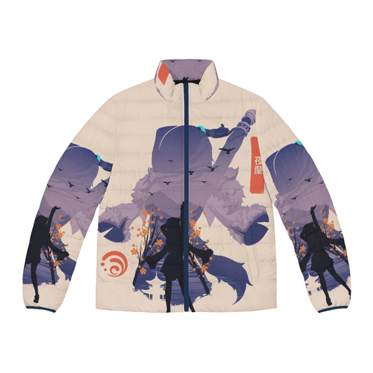 Umbrabilis Orchis puffer jacket with anime-inspired design