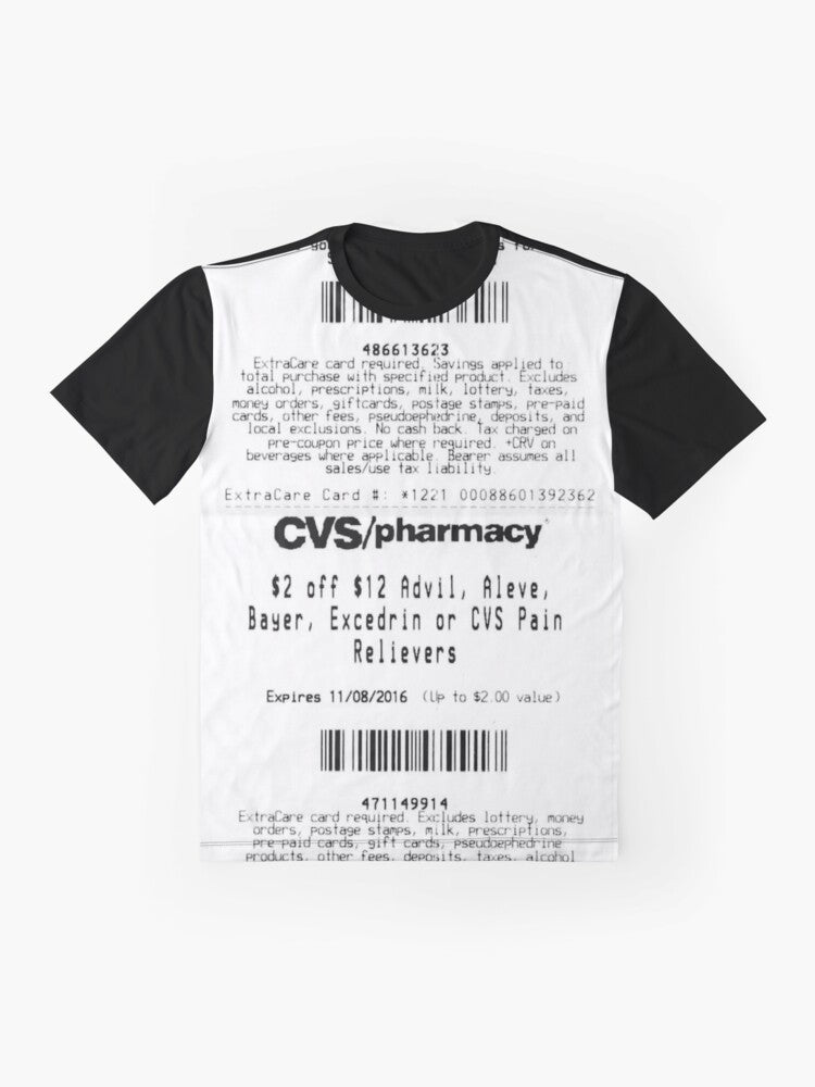 CVS Receipt Graphic Military T-Shirt - Flat lay